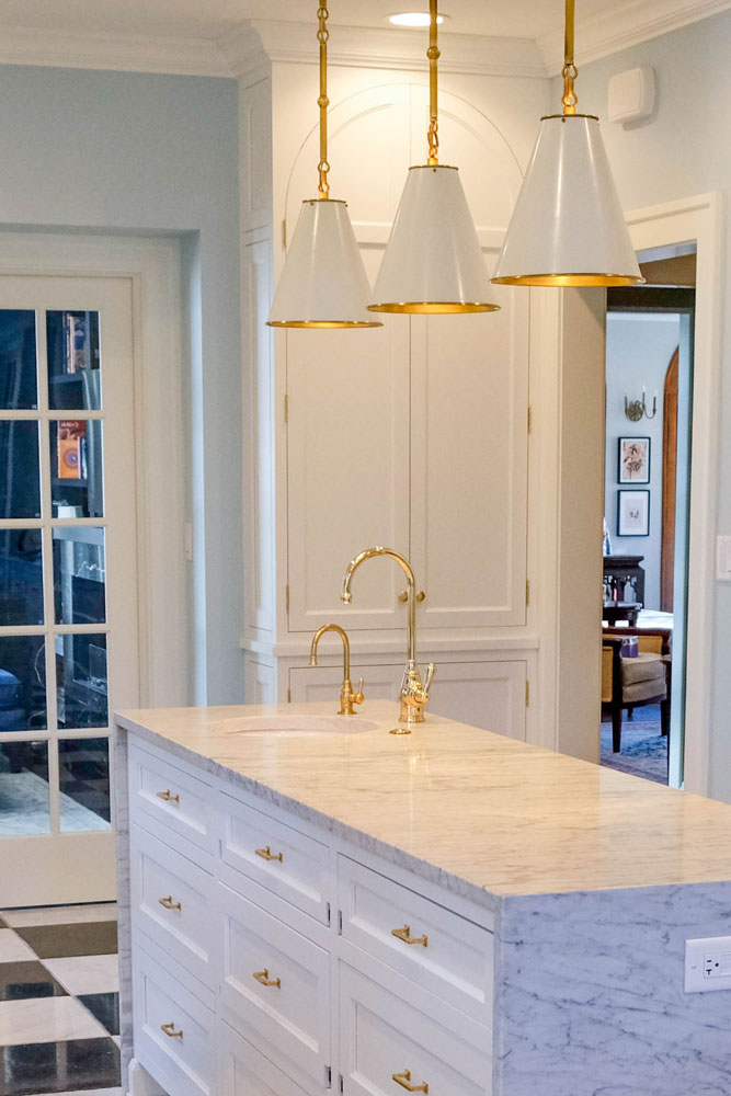 Marti Napolitano Interiors kitchen island project photo.